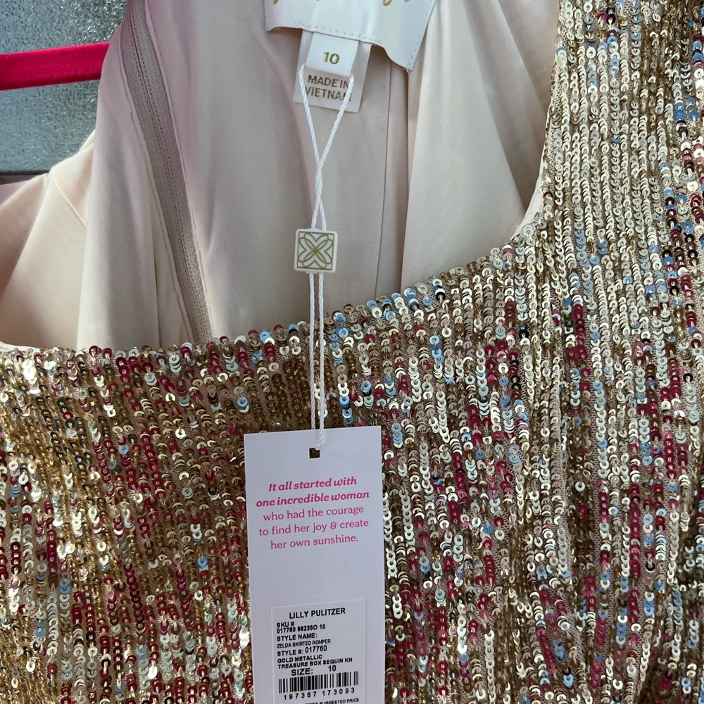 Lilly Pulitzer Gold Sequin Long Sleeve Dress - Picture 6 of 6